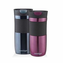 Contigo Snapseal Byron Vacuum-insulated Stainless Steel Travel Mug 16 Oz Radiant Orchid And Stormy Weather