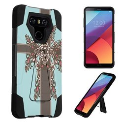 LG G6 Case Durocase Transforma Kickstand Bumper Case Black For LG G6 Released In 2017 - Flower Cross