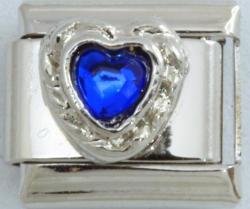 Dark Blue Heart Stone 9MM Charm