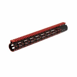 Utg Pro AR15 15" Super Slim Free Float M-lok Compatible Rail-black red Finish - MTU019SSMR2