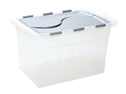 Hinged Box Clear 70L - Silver