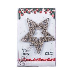 Star - Christmas Accessories - Tree Topper - Silver - 20 Cm - 24 Pack
