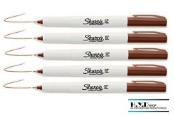 Sharpie Ultra Fine Point Permanent Markers Brown Color 5 Pcs. Of Set