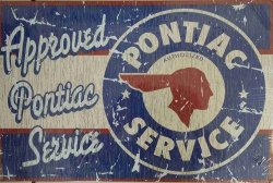 Pontiac V8 Logo. Distressed Vintage Style Metal Sign.
