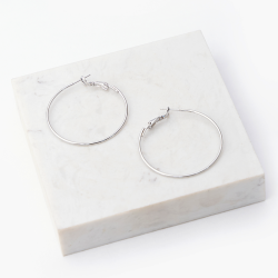 Small Silver Hoop Earrings - Silver