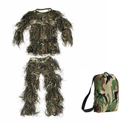Hunting Clothing Children Kids Camouflage Ghillie Suit Woodland Leaf Ghillie Suits