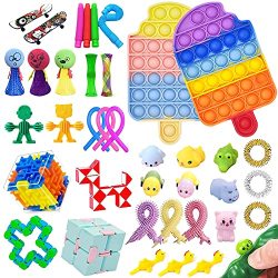 Nbdib 39 Pcs Fidget Toys Fidget Packs Perfect For Adults Kids Adhd Add Anxiety Autism To Stress Relief Includes Ice Cream Pop Sensory Toys