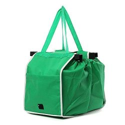 1 Pack Foldable Reusable Eco-friendly Grocery Shopping Bags For Supermarket Cart Green