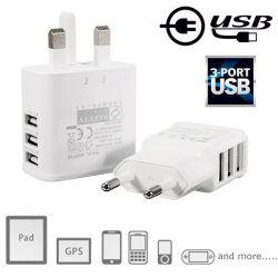 Universal 5v 2a 3 Port Usb Wall Charger Power Adapter