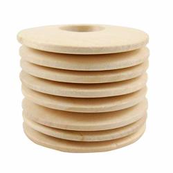 Sm Sunnimix 50 Pieces Natural Unfinished Round Wood Pendants Beads Diy Jewelry Projects Gift - Wood 40MM