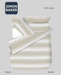 Simon Baker Jennifer Printed 100% Cotton Duvet Cover Sets - Natural Various Sizes - Natural Queen 230CM X 200CM + 2 Pillowcases 45CM X 70CM