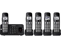 Panasonic KX-TGE445B Cordless Phone With Answering Machine- 5 Handsets 5-HANDSETS - Certified Refurbished