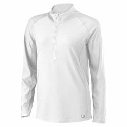Wilson Womens 1 2 Zip Pullover Long Sleeve Top XS White