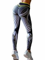 Yofit Women 3D Printed Leggings Sports Gym Yoga Capri Workout High Waisted Running Pants Fitness Tights Dry Fit