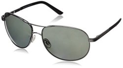 Suncloud Aviator Polarized Sunglasses Silver Frame Gray Polycarbonate Lenses