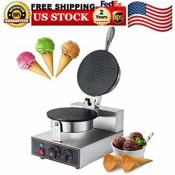 Ice Cream Machines 100V Electric Ice Cream Waffle Cone Maker Stainless Steel Nonstick Electric Egg Biscuit Roll Maker Machine Bake Machine Baker Pastry Making