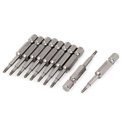 Uxcell A15082600UX0394 1 4-INCHX2MM T8 Magnetic S2 Steel Torx Security Screwdriver Bits 10PCS