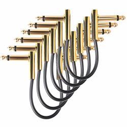 Mr.power Guitar Effect Pedal Patch Cables Gold-plated Pedal Cable Connector 4INCH 6 Pack