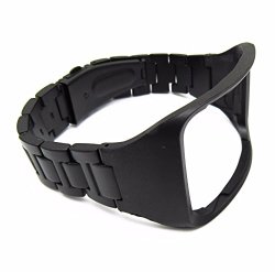 Stainless Steel BLACK Replacement Bracelet Wristband For Samsung Galaxy Gear S Sm-r750 Watch Band Strap With Tool