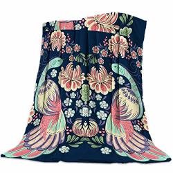 T&h Xhome Nursery Bed Blankets Flannel Fleece Throw Blanket The Peacock Couple And Flowers Warm Fleece Blankets Baby Toddler Pet Blanket For Crib Stroller