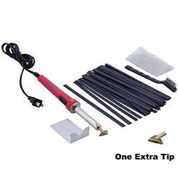 Massca Plastic Welding Kit With Rods Reinforcing Mesh Hot Iron Stand And Wire Brush Diy Arts And Crafts Or Professional Surface Repair Portable Use 80 Watt