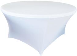 Stretch Table Cloth - Round 10 Seater Table Lycra - White