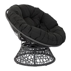 gray swivel papasan chair