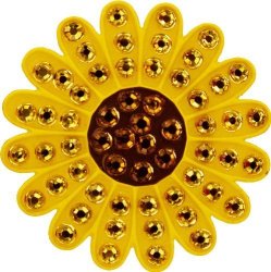 Navika Yellow Sunflower Crystal Golf Ball Marker & Magnetic Clip Set Made With Swarovski Crystal Elements