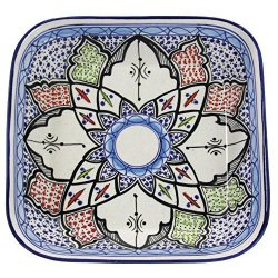 Le Souk Ceramique TIB08 Stoneware Square Serving Bowl Tibarine