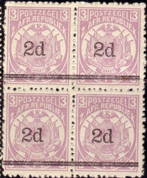 Transvaal 1897 2d Overprint Unmounted Mint Block Reprints