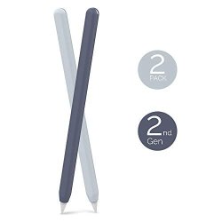 Ahastyle Ultra Thin Case Silicone Skin Cover Compatible With Apple Pencil 2ND Generation Ipad Pro 11 12.9 INCH-2 Pack Midnight Blue & Light Blue