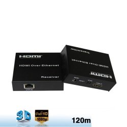 Full HD 1080P HDMI Over Ethernet CAT5E CAT6 RJ45 Extender Up To 120M 1.3B 2.5 Gbps 3D Support