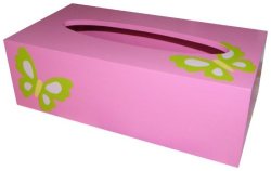 Frilly Butterfly Tissue Box Cover Hot Pink & Lime