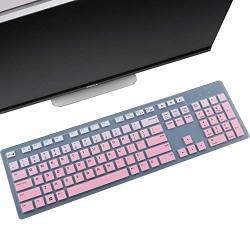 Keyboard Cover Skin Fit Dell KM636 Wireless Keyboard dell KB216 Wired Keyboard dell Optiplex 5250 3050 3240 5460 7450 7050 DELL Inspiron Aio 3475 3670 3477 All-in One Desktop-gradual Pink
