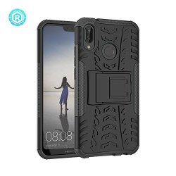 Huawei P20 Lite Case Valenth 2 In 1 Hybrid Hard Back Case With Kickstand Cover For Huawei P20 Lite-black