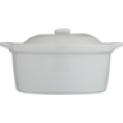Round White Casserole Dish With Lid 19CM