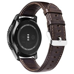 Samsung Gear S3 Watch Leather Band Hoco Pinhen 22MM Leather Smart Watch Replacement Wrist Bracelet Band For Samsung Gear S3 Frontier Classic Strap Leather Coffee