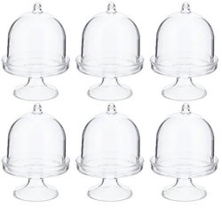 Set Of 6 Fashioncraft 4" Clear Plastic MINI Cake Stands