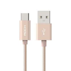 Rock 1M Metal Weave Style USB To Usb-c Type-c Data Sync Charging Cable For Samsung Galaxy S8 & ...