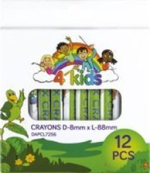 4 Kids Wax Crayons - A12 8 X 88MM 12 Pack