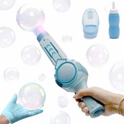 SMOKE Bubble Machine Handheld Bubble Blower Toys For Kids Giant Bubbles Or Small Bubbbles Makers With Light And Music Suitable For Kids To Play