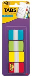 Post-it Tabs 1-INCH Solid Aqua Lime Yellow Red 22 COLOR 88 Per Dispenser 686-ALYR1IN