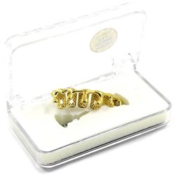 Custom Fit 14K Gold Plated Hip Hop Teeth Drip Grillz Caps Lower Bottom Grill