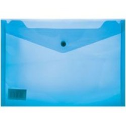 A4 Pvc Carry Folder With Stud - Blue 180 Micron 12 Pack