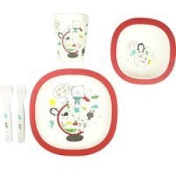 Bamboo Fibre Kid& 39 S Meal Set - The World 5 Pieces