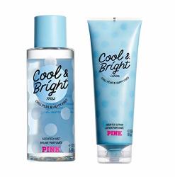 Victorias Secret Pink Scented Mist 2019 Limited Edition Cool & Bright Body Mist & Lotion 2PC Set