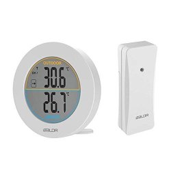 Jocestyle Wireless Thermometer Indoor Outdoor Lcd Display Temperature Sensor White