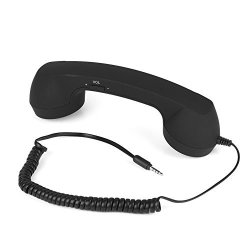 Fosa Retro Handset Anti-radiation Vintage Wired Telephone Phone Call Receiver 3.5MM Cell Phone Handset With MIC For Smartphones And Computers Black
