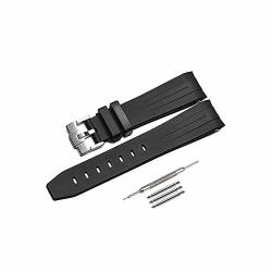 20MM Rubber Watchband Strap W tang Buckle Fit For Rolex Gmt Yatch Master 16622 Watches 20 Mm Black