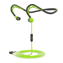 Mucro Wired Headphones In-ear Sports Headphones For Running Behind The Neck Headphones Stereo And Noise Isolating Earphones With Microphone Sweatproof Earbuds Headphone Green
